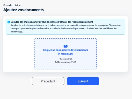 NeedHelp, écran 3 : joindre les photos et le détail de la commande