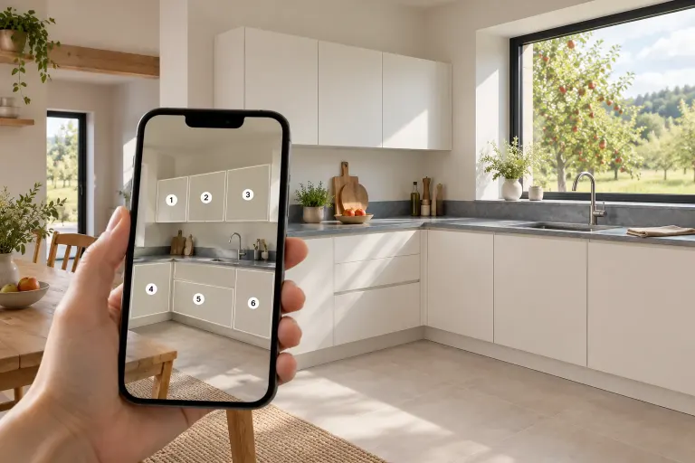 Click&Mesure : photographiez les portes de votre cuisine pour préparer un projet compatible avec vos meubles Cuisine Plus