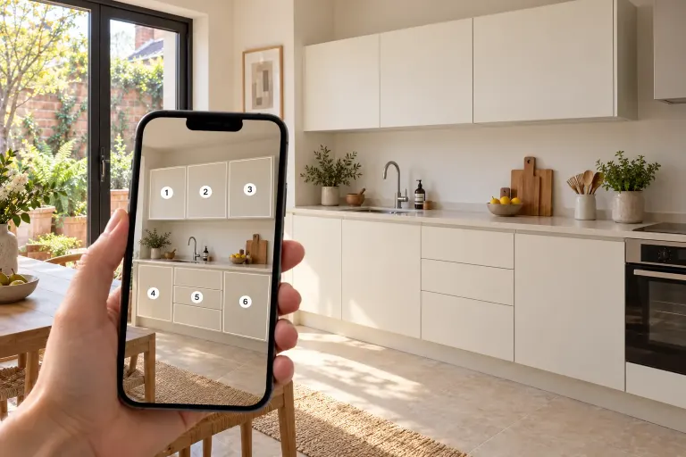 Click&Mesure : photographiez les portes de votre cuisine pour préparer un projet compatible avec vos meubles Morel