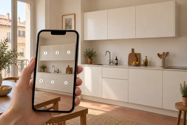 Click&Mesure : photographiez les portes de votre cuisine pour préparer un projet compatible avec vos meubles Raison Home