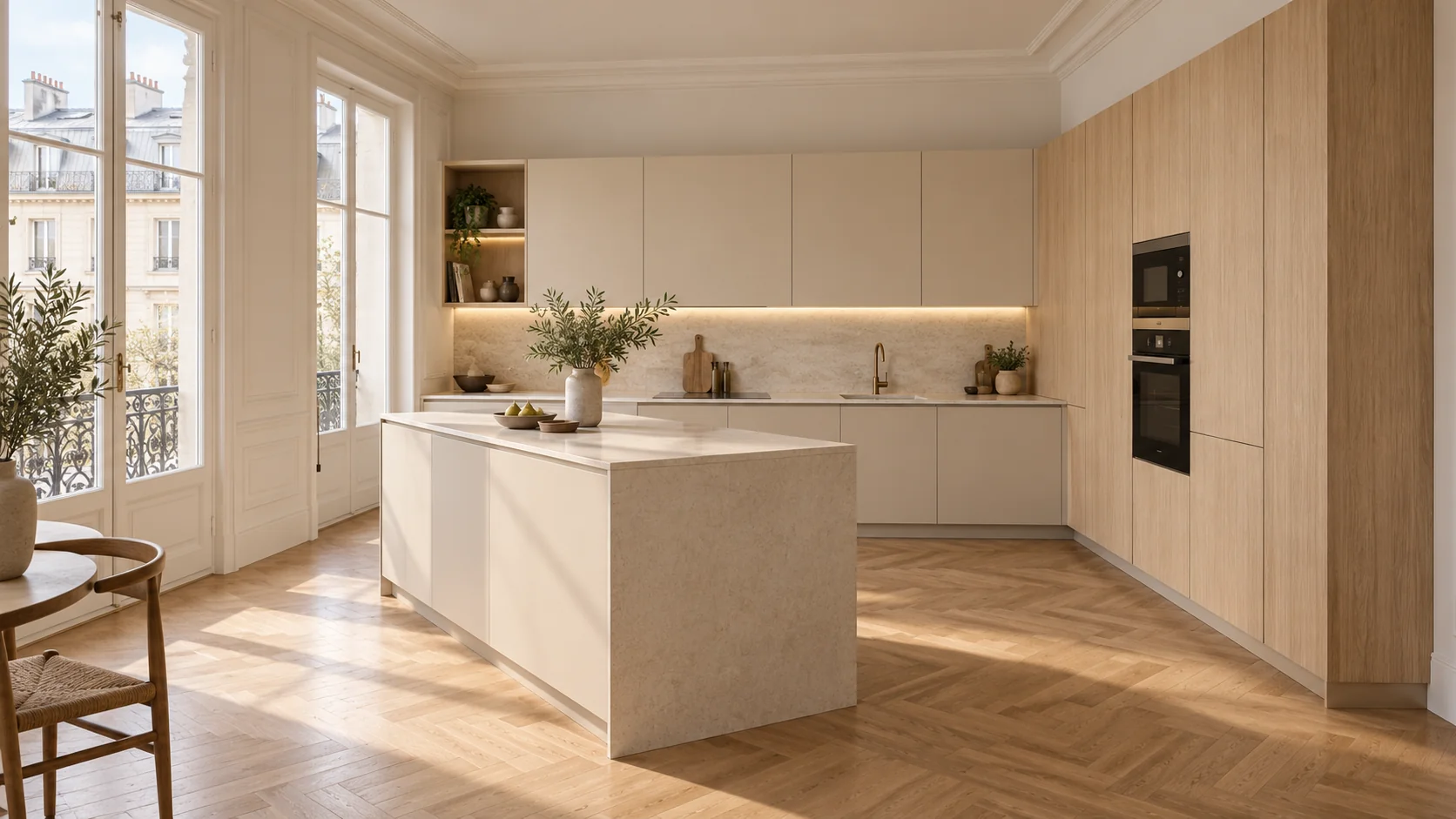 Cuisine réaménagée par Cekonay, façades et caissons