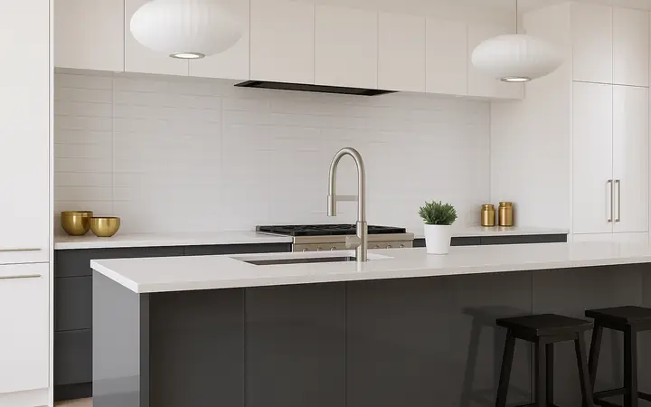 Cuisine avec façades Luxe brillantes