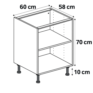 Meuble bas caisson 700 × 600 × 580 mm