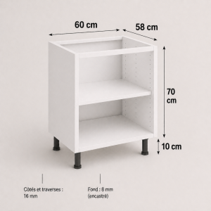 Meuble bas caisson 700 × 600 × 580 mm
