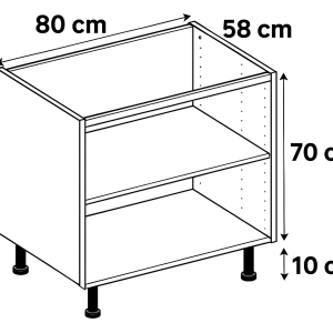 Meuble bas caisson 700 × 800 × 580 mm