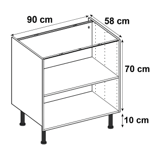 Meuble bas caisson 700 × 900 × 580 mm – grande largeur