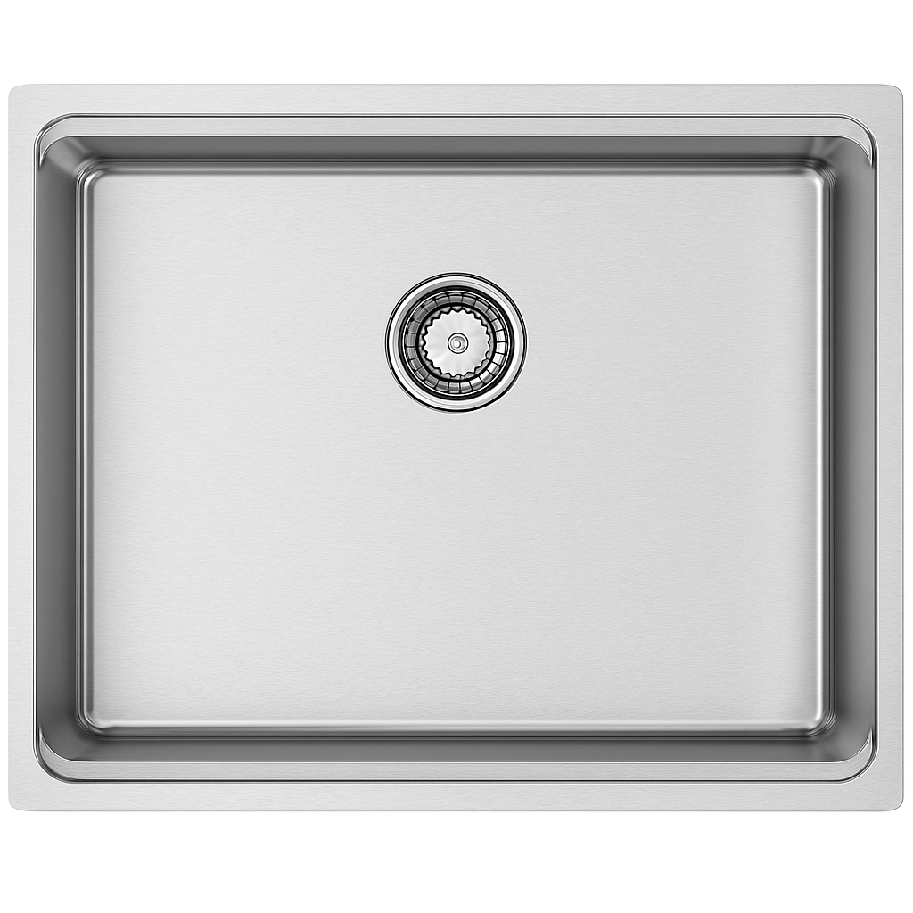 Évier inox encastrable 1 bac rectangulaire – 540 x 440 mm