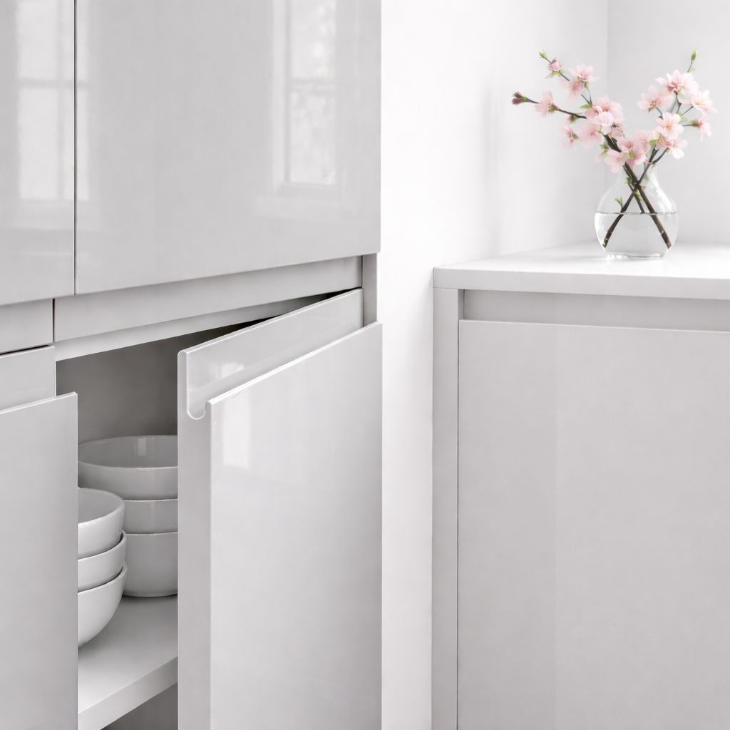 Façade de cuisine gris Nube en finition Luxe brillante