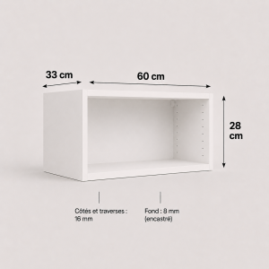 Meuble haut transversal blanc 280 × 600 × 330 mm