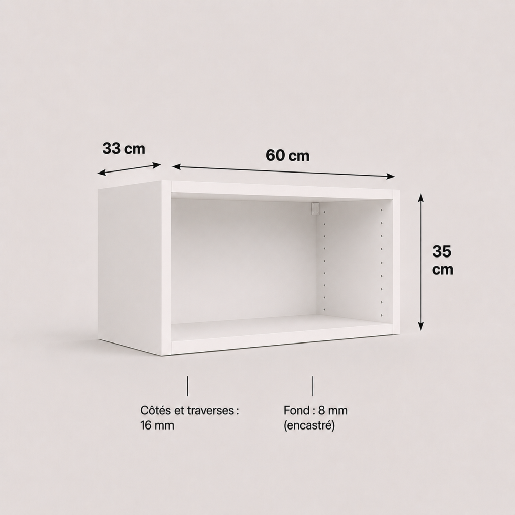 Meuble haut transversal blanc 350 × 600 × 330 mm