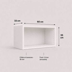 Meuble haut transversal blanc 350 × 600 × 330 mm