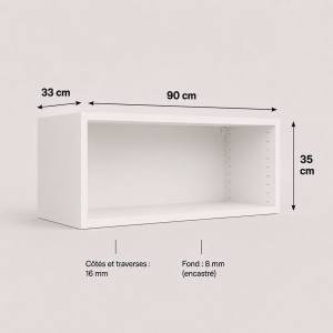 Meuble haut transversal blanc 350 × 900 × 330 mm