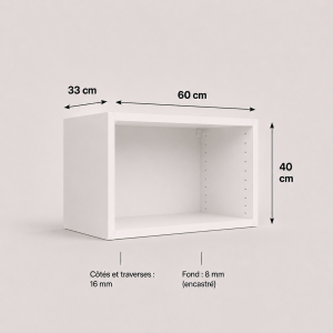 Meuble haut transversal blanc 400 × 600 × 330 mm