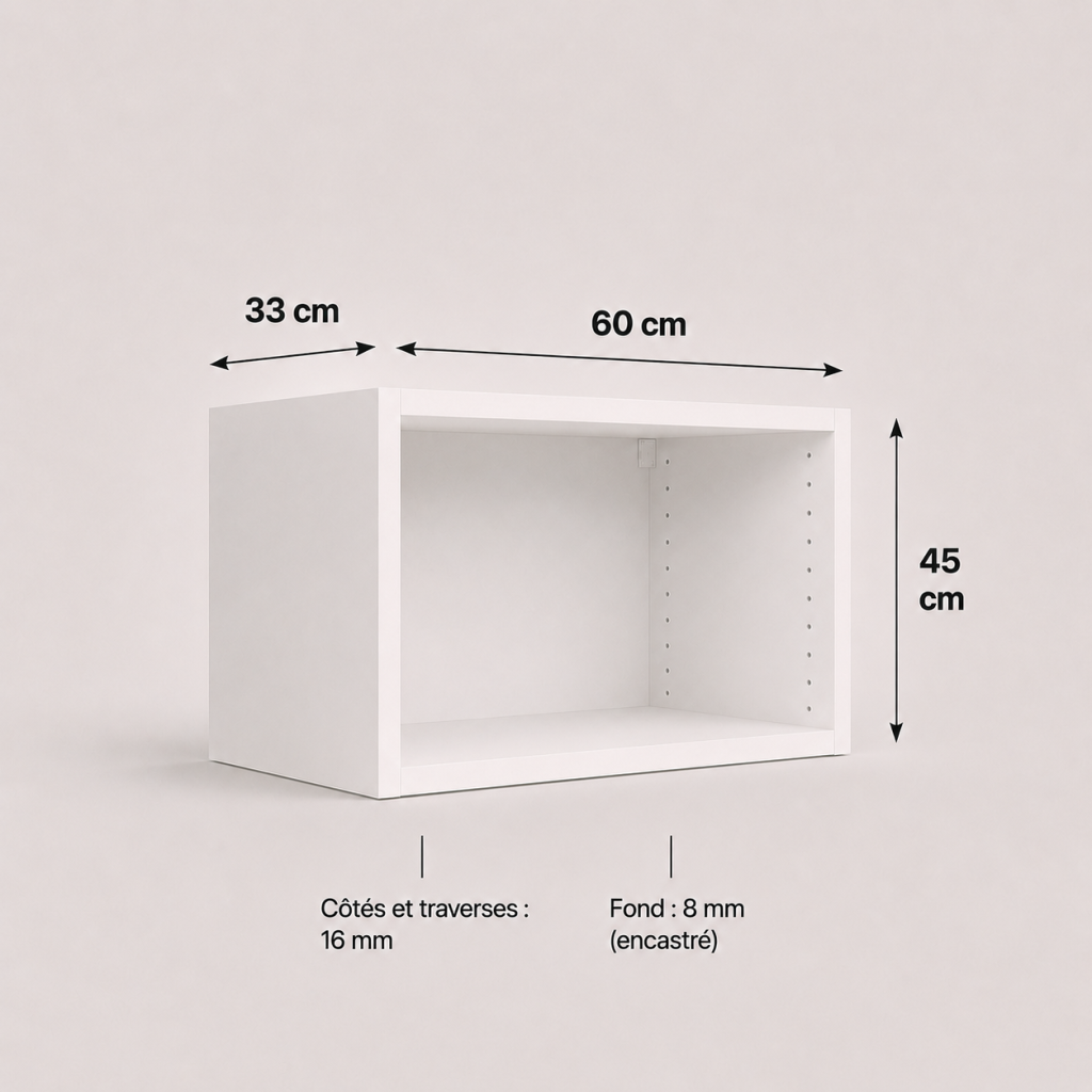 Meuble haut transversal blanc 450 × 600 × 330 mm