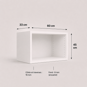Meuble haut transversal blanc 450 × 600 × 330 mm