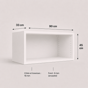 Meuble haut transversal blanc 450 × 900 × 330 mm