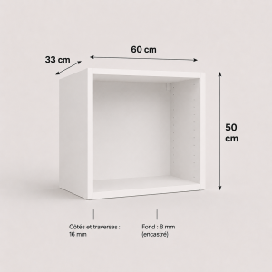 Meuble haut transversal blanc 500 × 600 × 330 mm