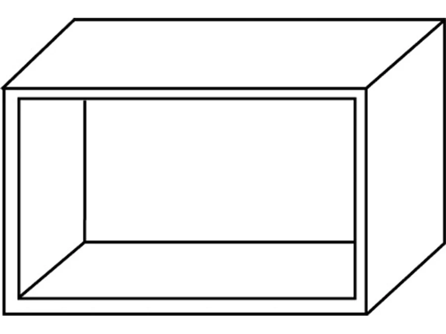 Croquis d’un caisson haut transversal de cuisine 500 × 900 × 330 mm