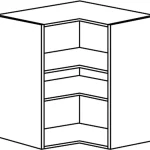 Caisson haut d’angle en L 700 × 630 × 330 mm sur mesure, livré à plat : miniature 1
