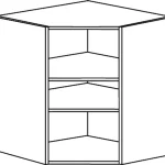 Caisson haut d’angle 900 × 630 × 330 mm sur mesure, livré à plat : miniature 1