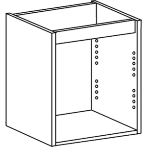 Croquis d’un caisson bas sous-évier de cuisine 800 × 1200 × 580 mm