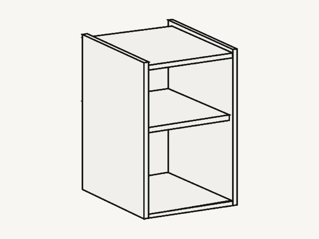 Caisson bas de cuisine blanc, vue de référence
