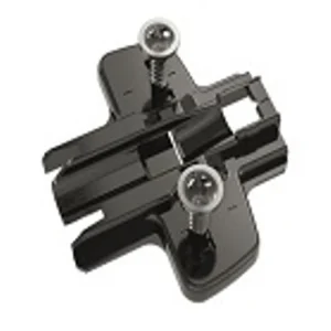 Charnière à plat · Hettich sensys · Embase hauteur 2 pour panneau de 16 mm noire, vue du produit