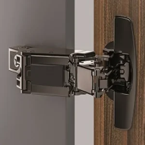 Charnière à plat · Hettich sensys · Charnière 165° d’angle angulaire noire, vue du produit