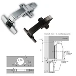 Charnière à plat · Hettich sensys · Charnière 90º Angle borgne gris : miniature 2