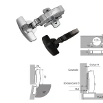 Charnière à plat · Hettich sensys · Charnière 95º fingerpull gris : miniature 2
