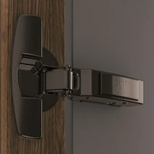 Charnière à plat · Hettich sensys · Charnière 95° Fingerpull noire, vue du produit