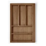 Range-couverts extensible en bambou · finition noyer · tiroirs 400 à 600 mm : miniature 1