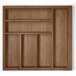 Range-couverts extensible en bambou · finition noyer · tiroirs 700 à 900 mm : miniature 1