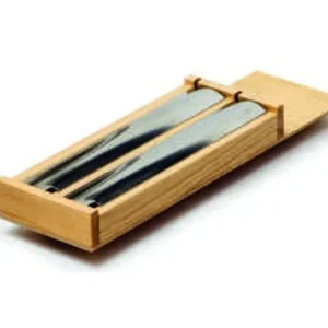 Range-couverts en bois · Evol. int. bicolor roble · Porte-rouleau, vue du produit