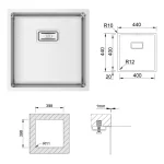 Évier Box Lux 40 · Cuve 400 × 400 mm : miniature 1