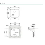 Évier Laguna intérieur poli · Cuve 450 × 400 mm : miniature 2