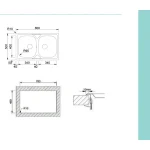Évier Okio Line 80 BB poli · 2 cuves · 800 × 500 mm : miniature 2