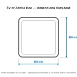 Évier Zentia Bee en résine · noir · 400 × 400 mm : miniature 2