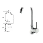 Robinet de cuisine Márquez · Chrome : miniature 2