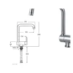 Robinet de cuisine abattable · Chrome : miniature 2