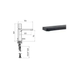 Robinet de lavabo bas Tube · Noir : miniature 2