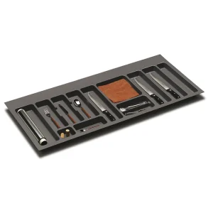Tiroir à plat · Evolution · Range couverts gris orion · 1200 mm, vue du produit