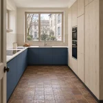 Suggestion d’ambiance avec la porte de cuisine effet chêne crème