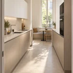 Suggestion d’ambiance avec la porte de cuisine blanche supermate