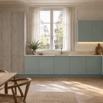 Suggestion d’ambiance avec la porte de cuisine effet chêne blanc veinage fin