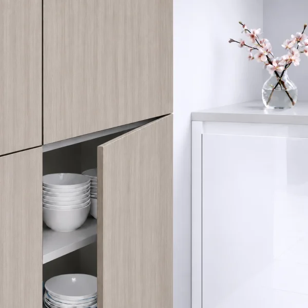 Porte de cuisine effet hêtre clair texturé sur mesure : décor GOYA 01 NADIR.