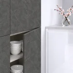 Porte de cuisine effet porcelaine grise Kintsugi texturée · Porcelain 03 Silver JA Syncron : miniature 1
