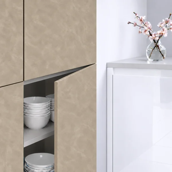 Porte de cuisine effet pierre spatulée Terra 02 sur mesure : décor TERRA 02 VE.